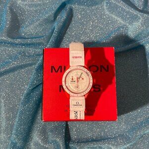 💙Swatch X Omega Bioceramic Moonswatch Mission To Mars Watch